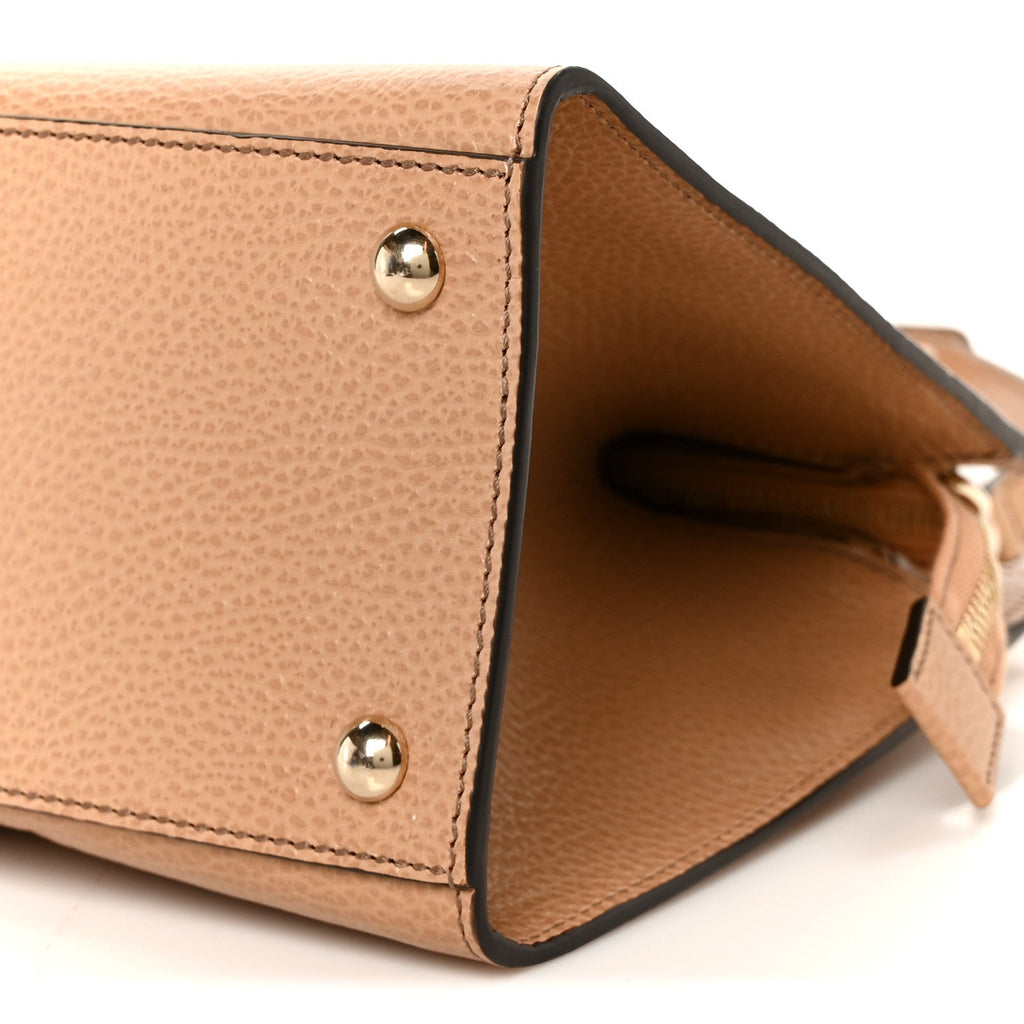 Dollar Calfskin Medium Soho Top Handle Satchel Camelia