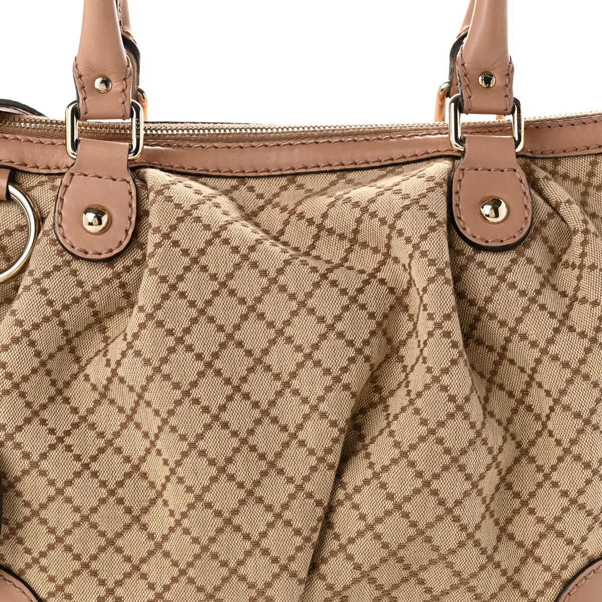 Diamante Medium Sukey Top Handle Bag Beige Pink