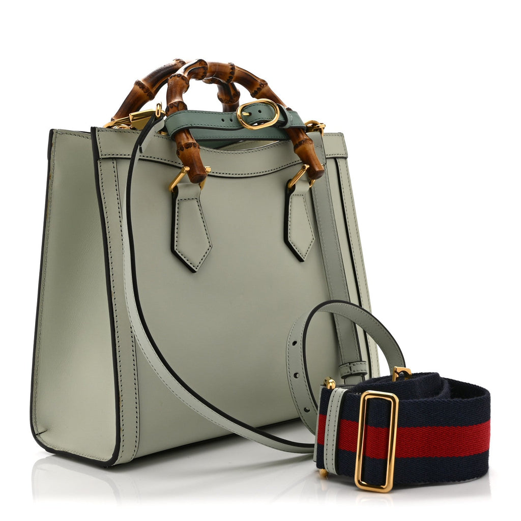 Charisma Calfskin Gucci Embossed Web Diana Tote Bag Salvy Green