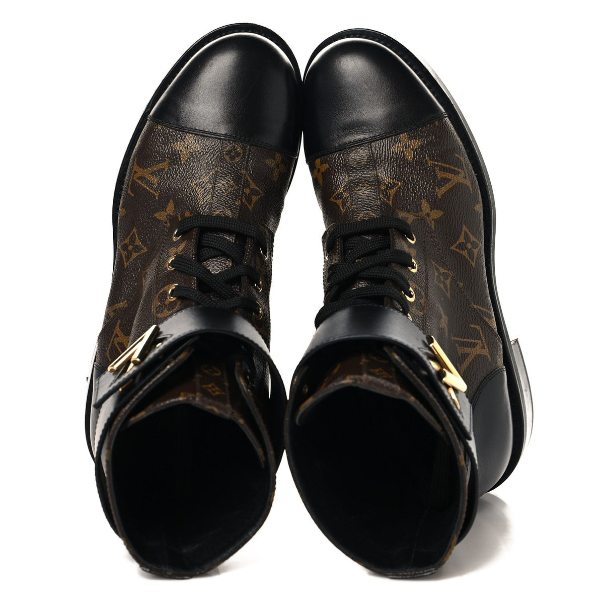 Calfskin Monogram Wonderland Flat Ranger Boots 40.5 Black