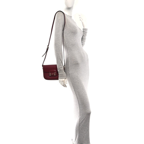 Arabella Calfskin Horsebit 1955 Shoulder Bag Rosso Ancora