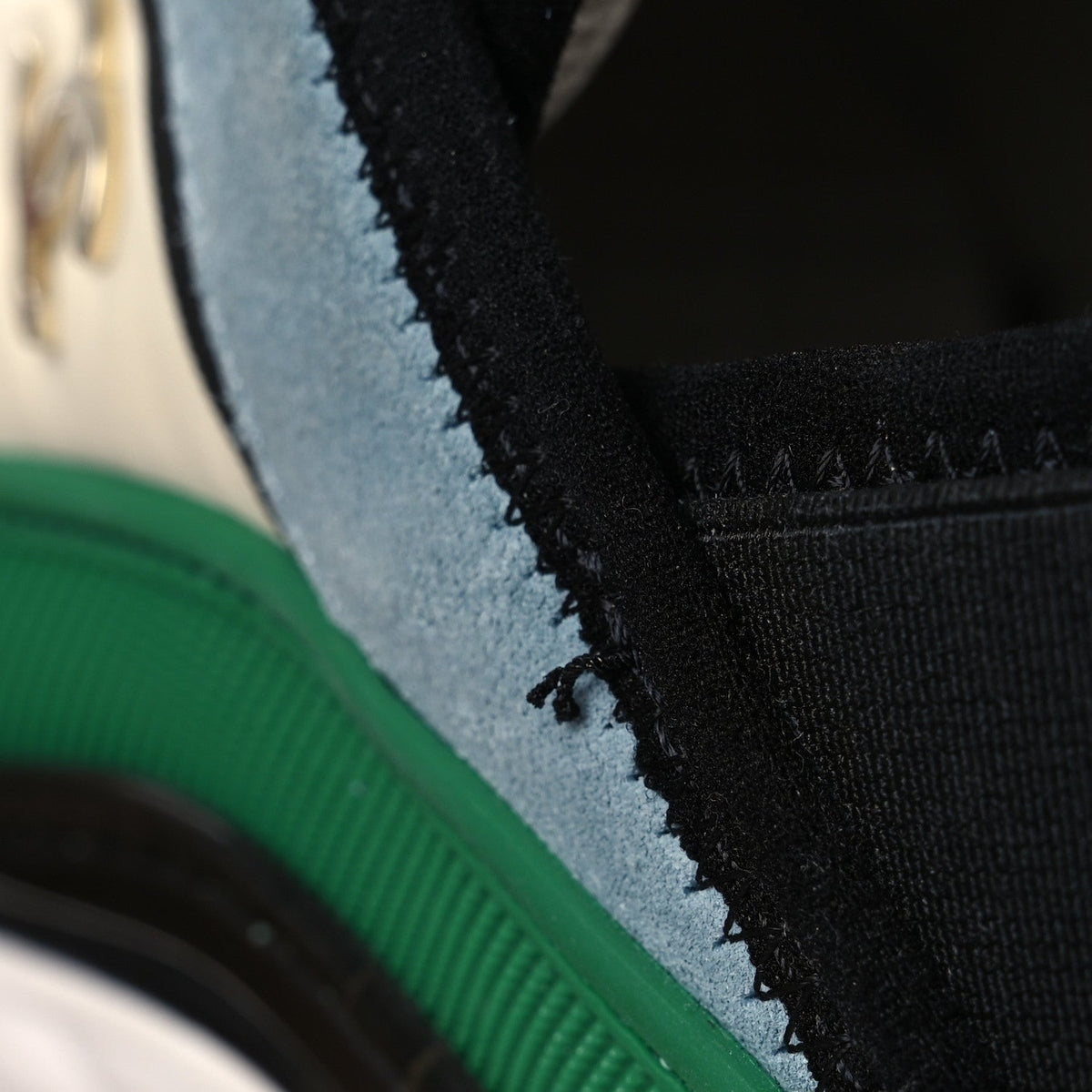 Suede Calfskin Mixed Fibers CC Sneakers 40 Ivory Green Light Blue