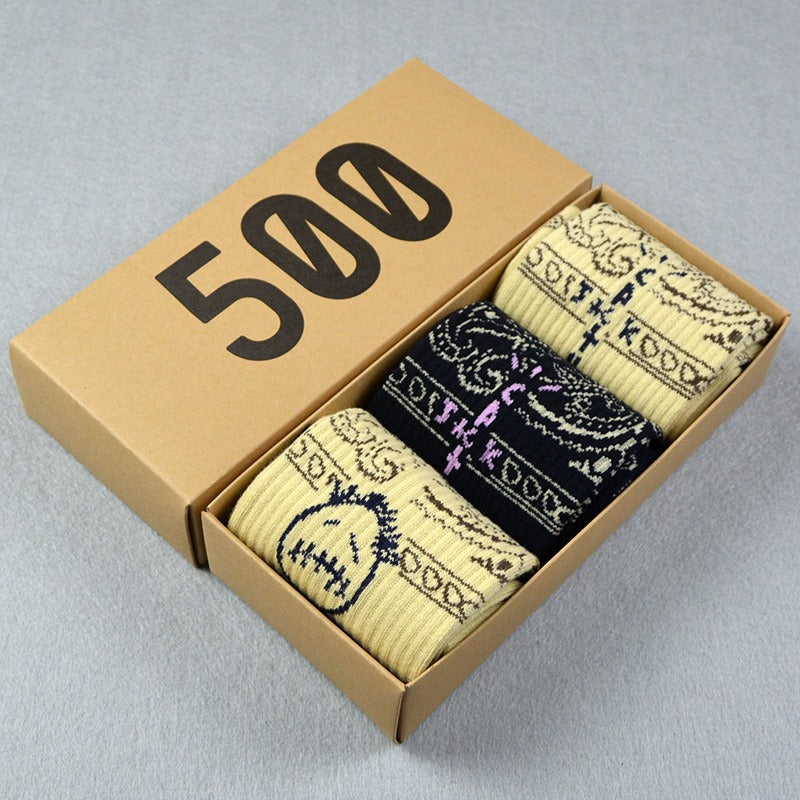 Men socks graffiti letter cotton socks