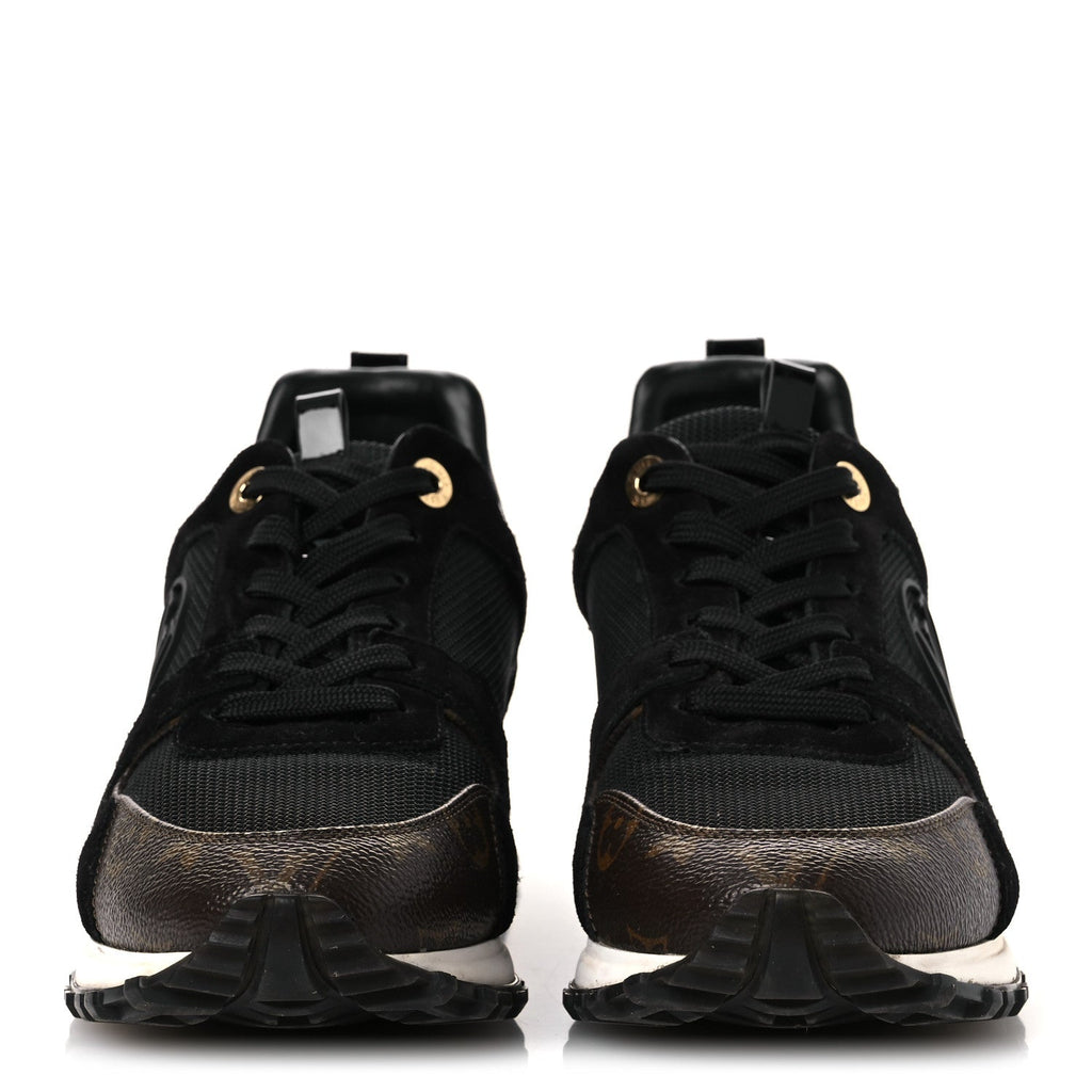 Suede Monogram Run Away Sneakers 38.5 Black