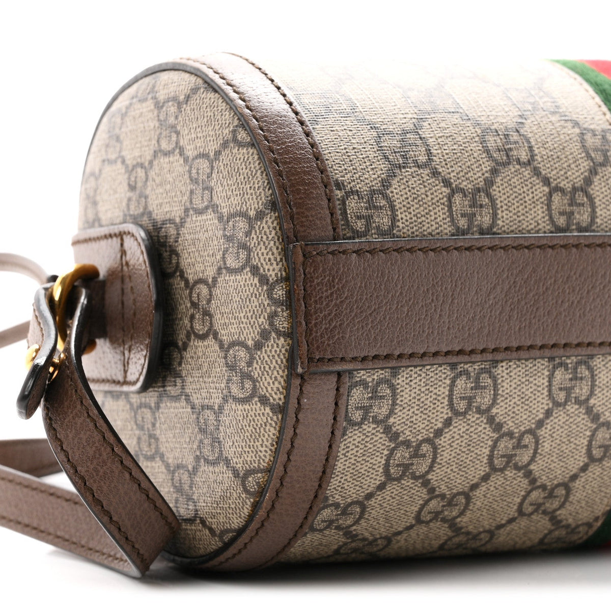 GG Supreme Monogram Web Small Ophidia Boston Bag Beige New Acero