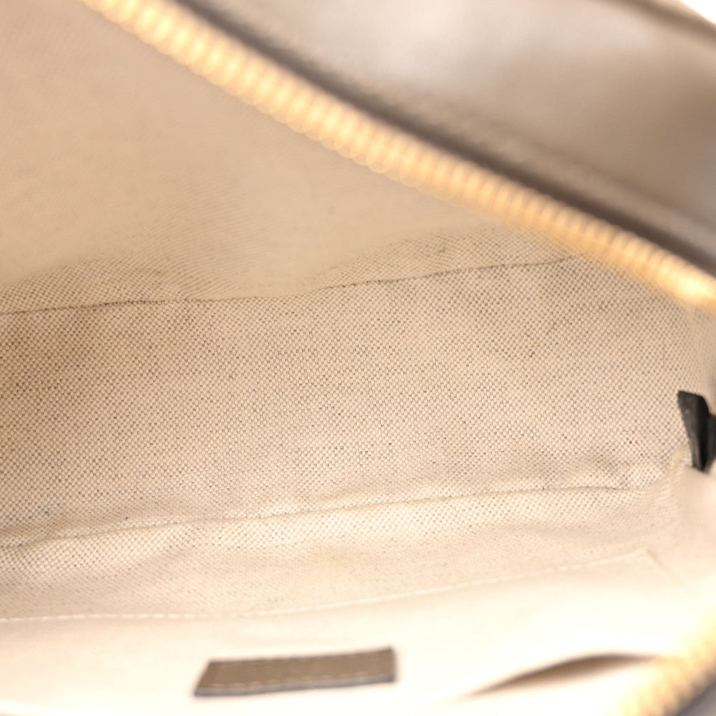 Sakai Be Green Calfskin Diagonal Stitched Small Blondie Shoulder Bag Craclet Brown