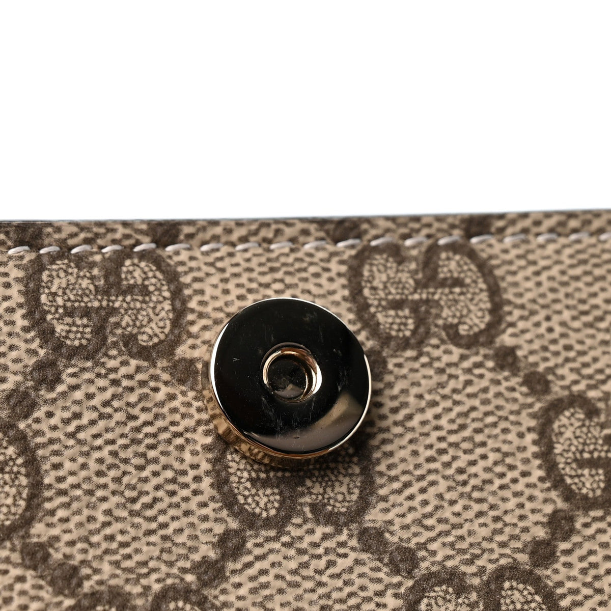 GG Emblem Monogram Wallet With Strap Beige Brown
