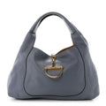 Grained Calfskin Softbit Maxi Shoulder Bag Dusty Blue