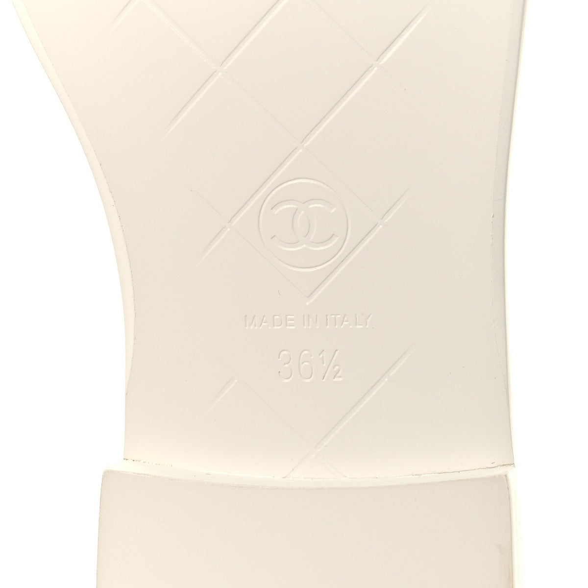 Crumpled Lambskin Quilted CC Turnlock Loafers 37 White