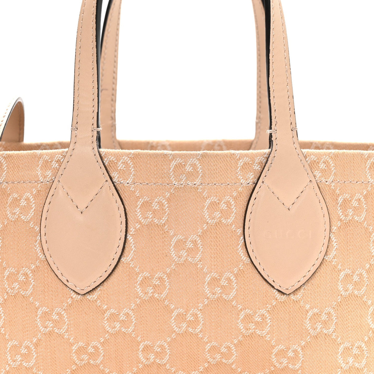 Denim Ophidia GG Monogram Tote Medium Light Beige