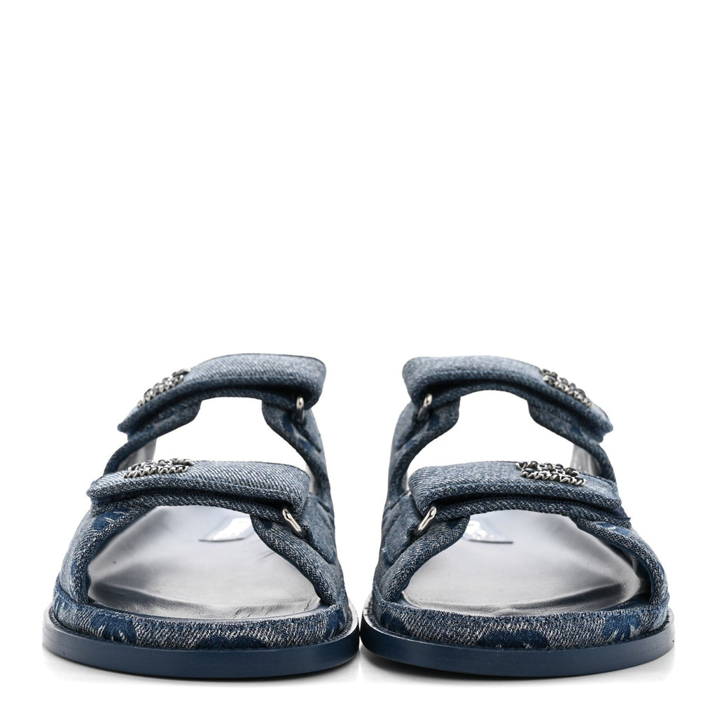 Denim CC Velcro Dad Chain CC Slide Sandals 39 Blue