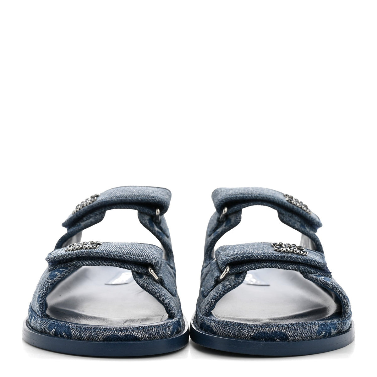 Denim CC Velcro Dad Chain CC Slide Sandals 39 Blue