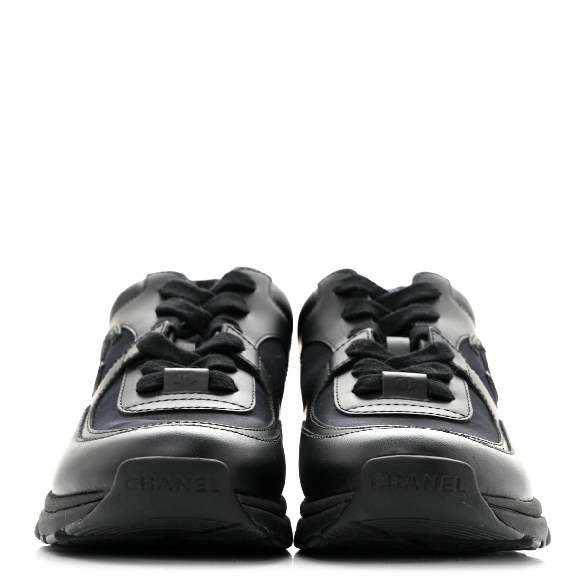 Calfskin Lambskin CC Uniform Sneakers 36 Black