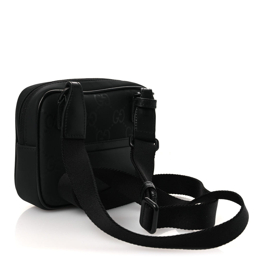 Rubber Effect Monogram GG Crossbody Bag Black