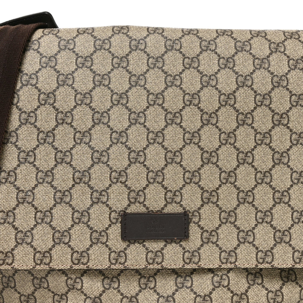 GG Plus Monogram Messenger Diaper Bag Dark Brown