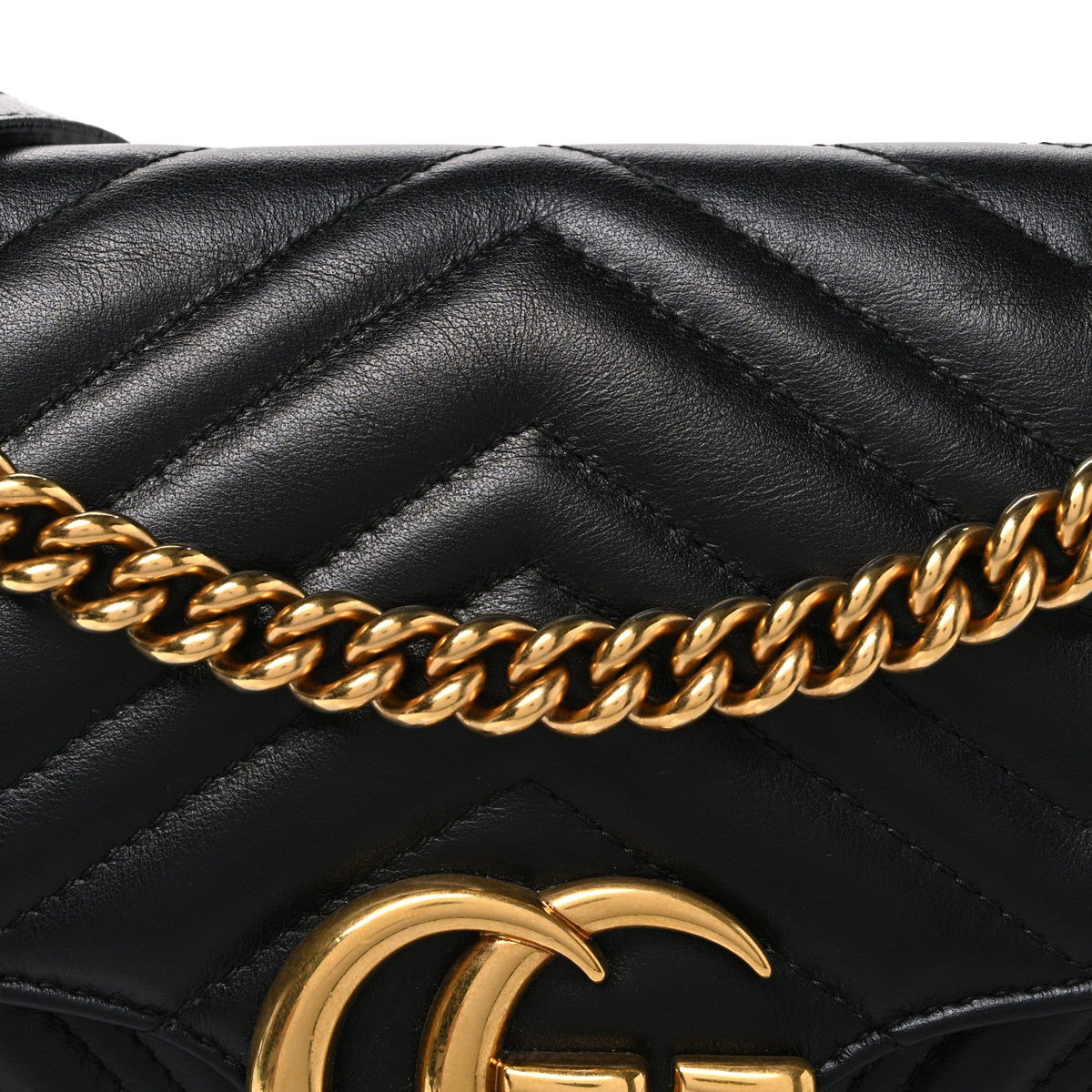 Calfskin Matelasse Small GG Marmont Shoulder Bag Black