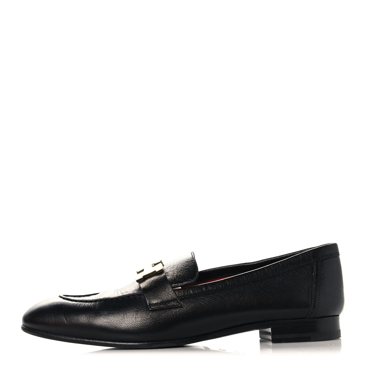 Goatskin Womens Paris Loafers 38.5 Black
