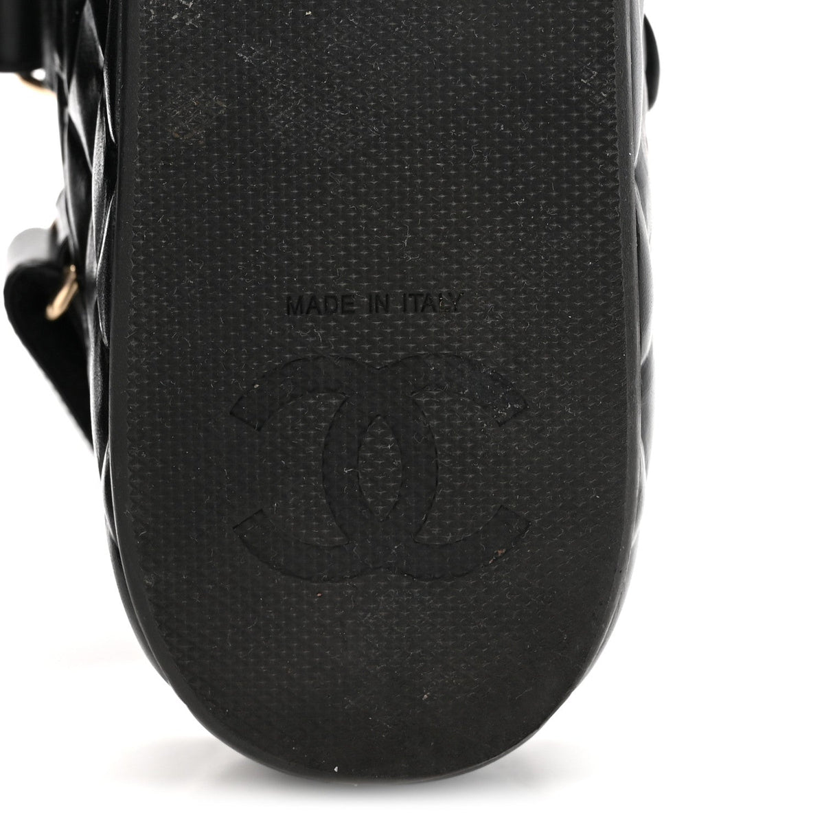 Shiny Calfskin Logo Platform Sandals 38 Black