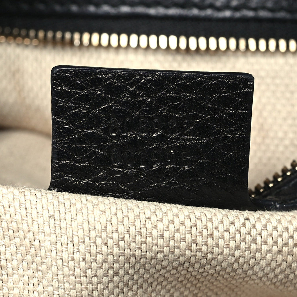 Pebbled Calfskin Medium Soho Chain Shoulder Bag Black