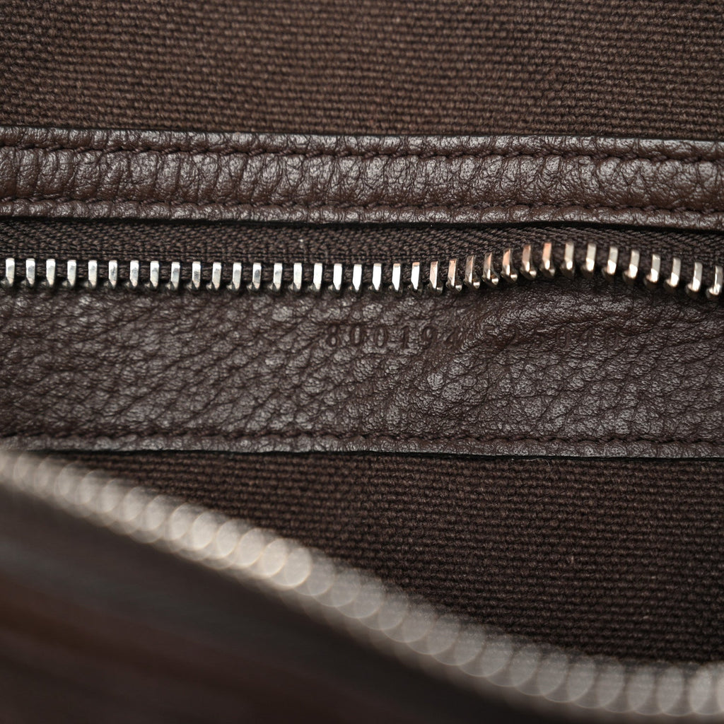 Monogram Calfskin Web Large Shoulder Bag Beige Brown