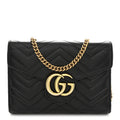 Calfskin Matelasse GG Marmont Chain Wallet Black