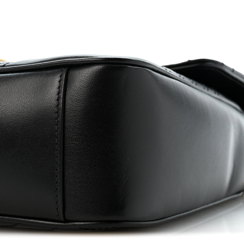 Calfskin Matelasse Medium GG Marmont Shoulder Bag Black