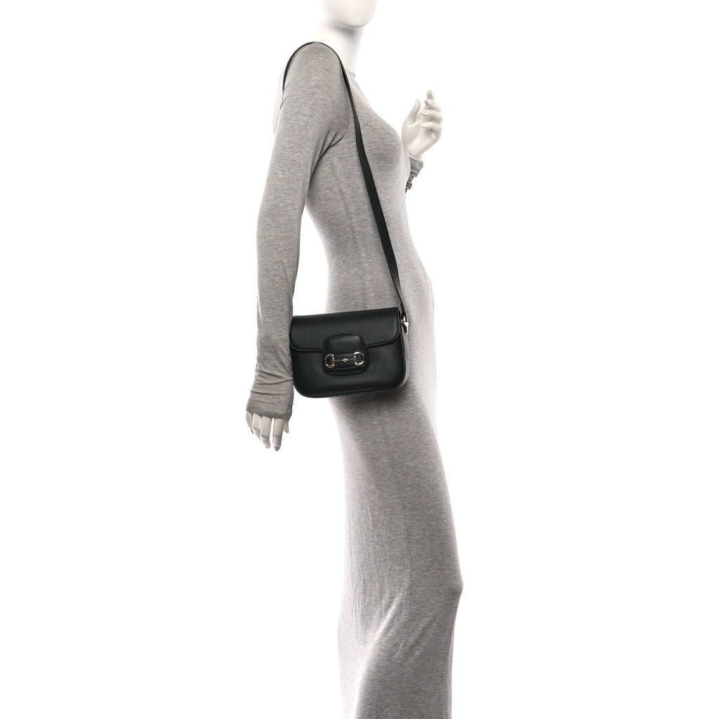 Arabella Calfskin Horsebit 1955 Shoulder Bag  Black