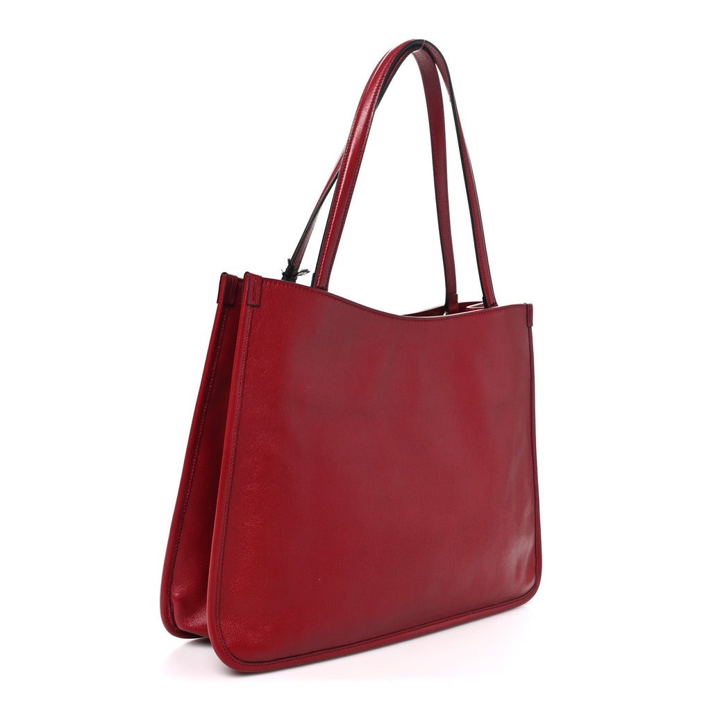 New Sakai Calfskin Lux Horsebit 1955 Tote Bag New Cherry Red