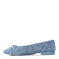 Denim Quilted CC Cap Toe Ballerina Flats 40 Light Blue