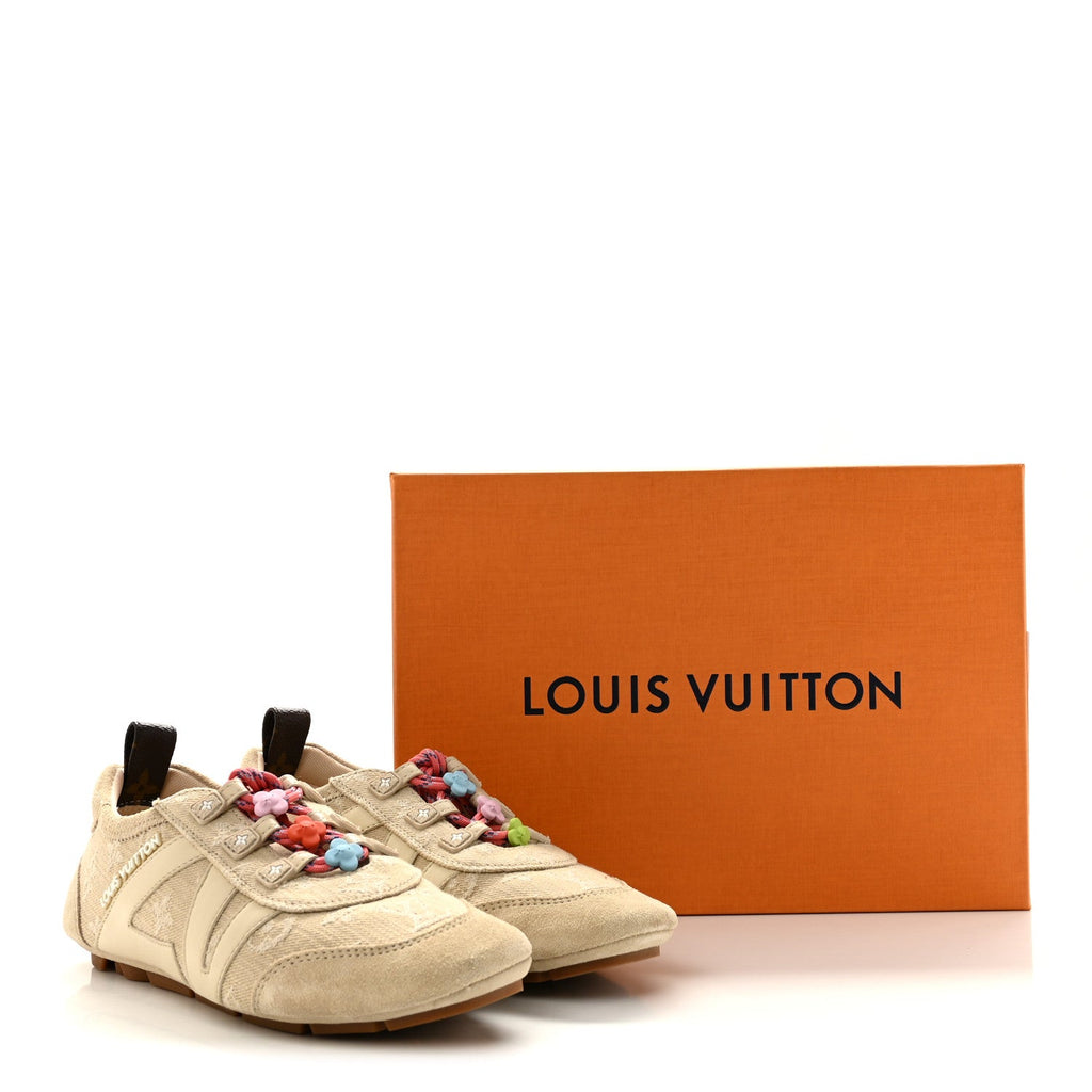 Monogram Denim LV Sneakerina 36 Greige