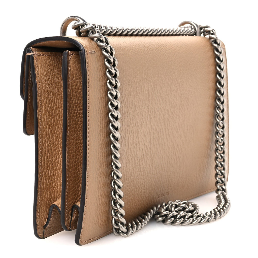 Dollar Calfskin Crystal Small Dionysus Shoulder Bag Natural Tan Black Diamond