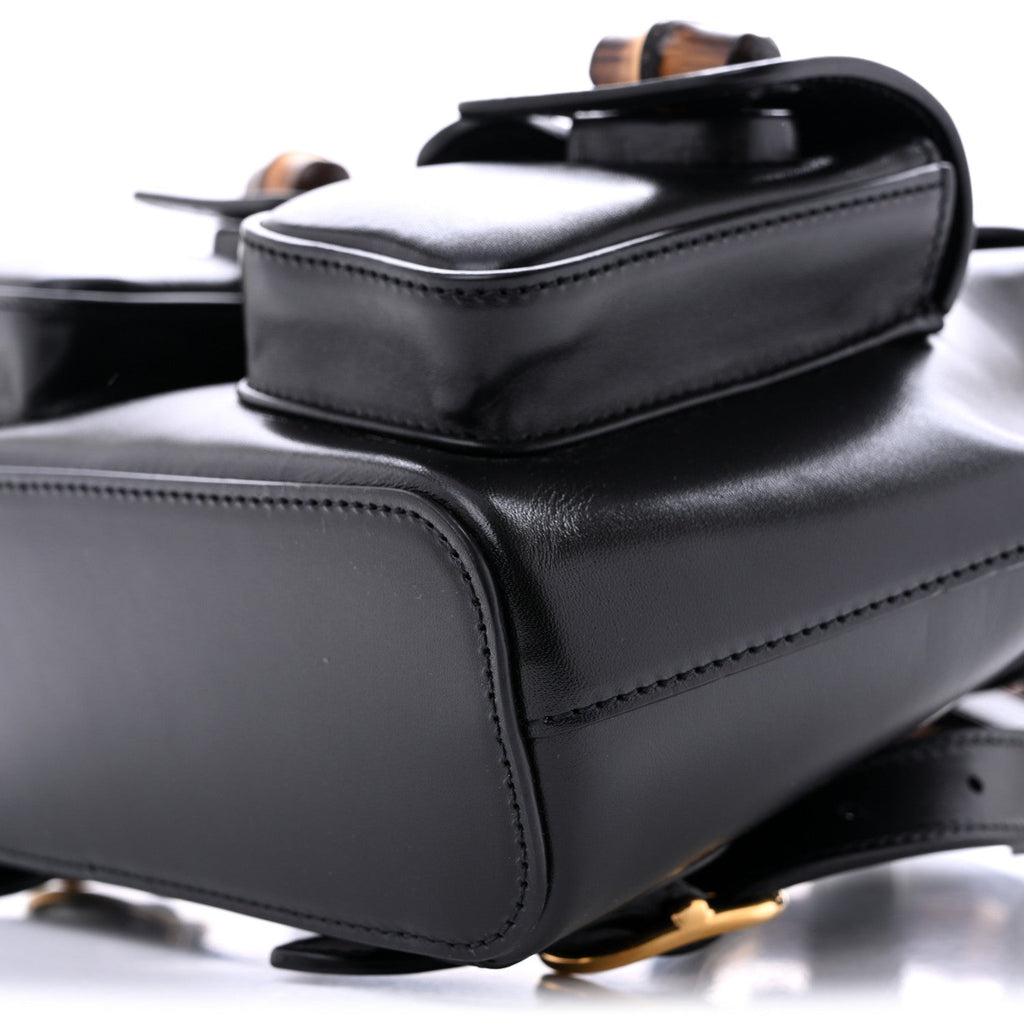 Calfskin Bamboo Backpack Black