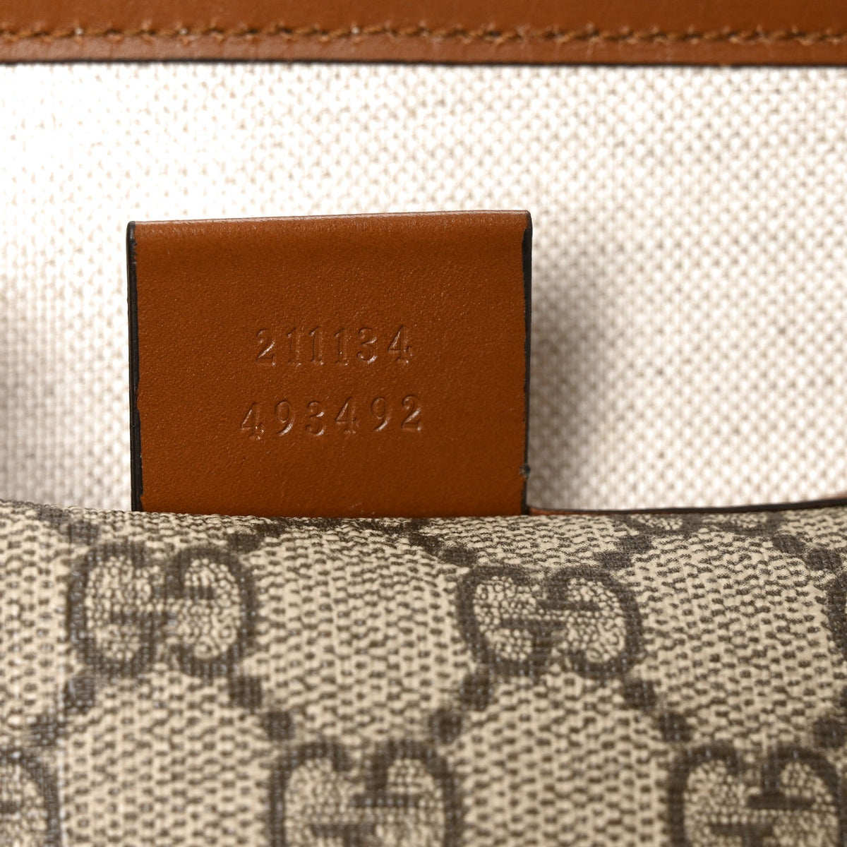 GG Plus Monogram Medium Signature Web Loop Tote Brown