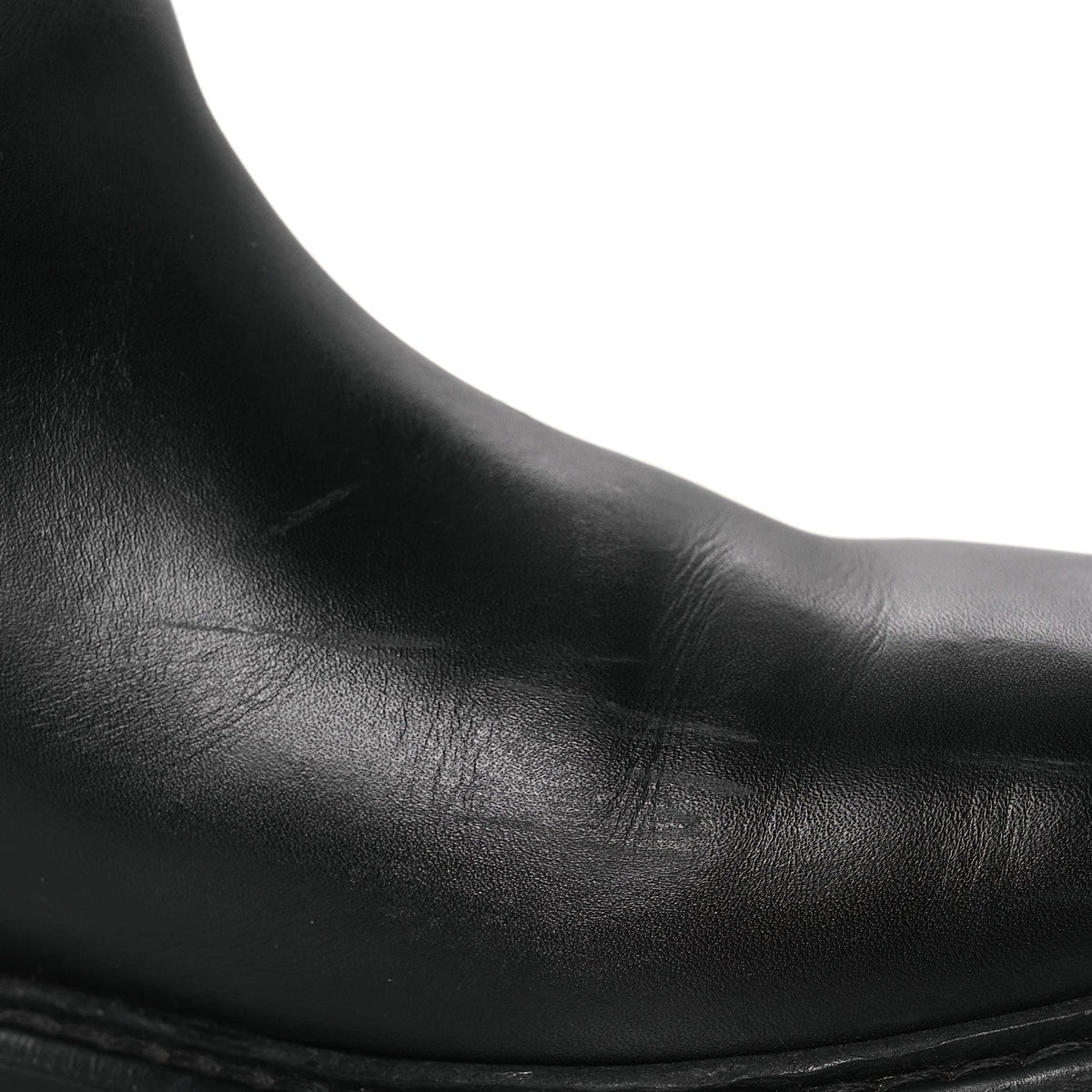 Guccissima Real Betis Glamour Calfskin Michelangelo Slim Horsebit Riding Boots 39.5 Black