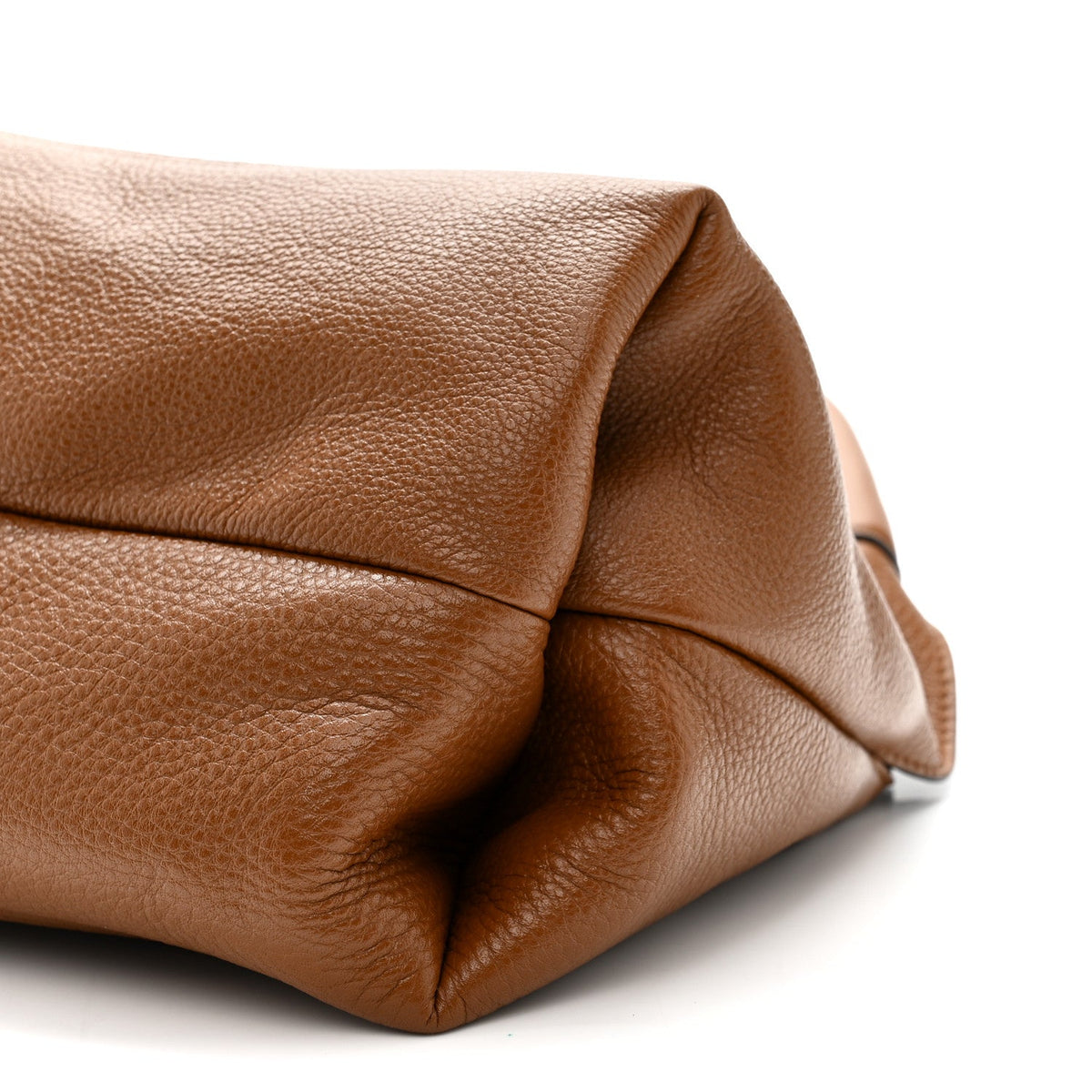 Grained Calfskin Softbit Medium Shoulder Bag Brown