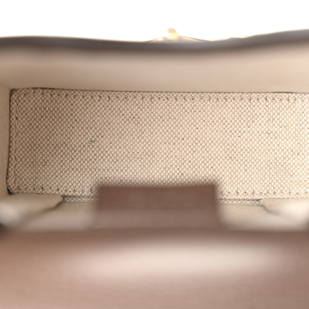 Monogram Jumbo GG Textured Dollar Calfskin Mini Horsebit 1955 Crossbody Bag Camel Ebony New Acero