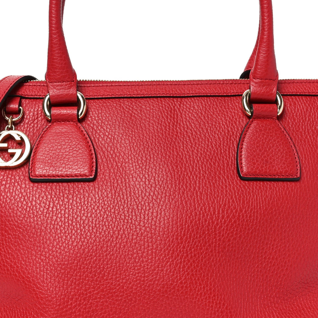 Dollar Calfskin GG Charm Satchel Red