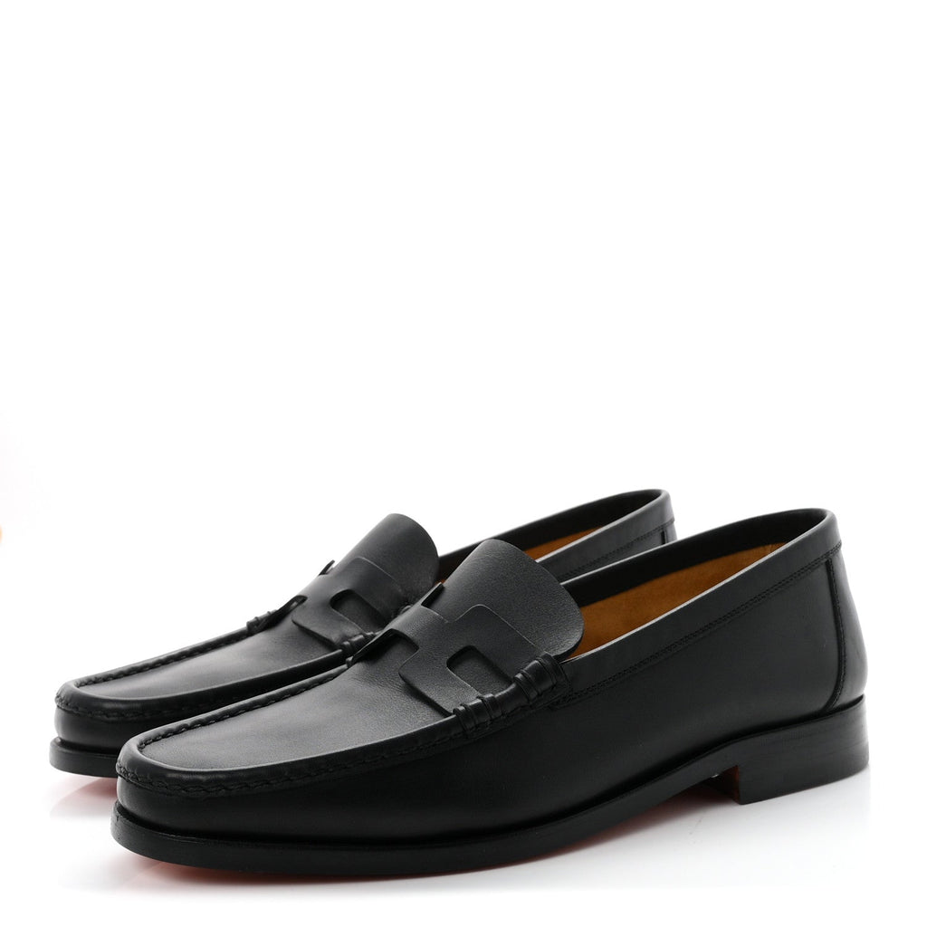 Calfskin Mens Kennedy Loafers 40.5 Black