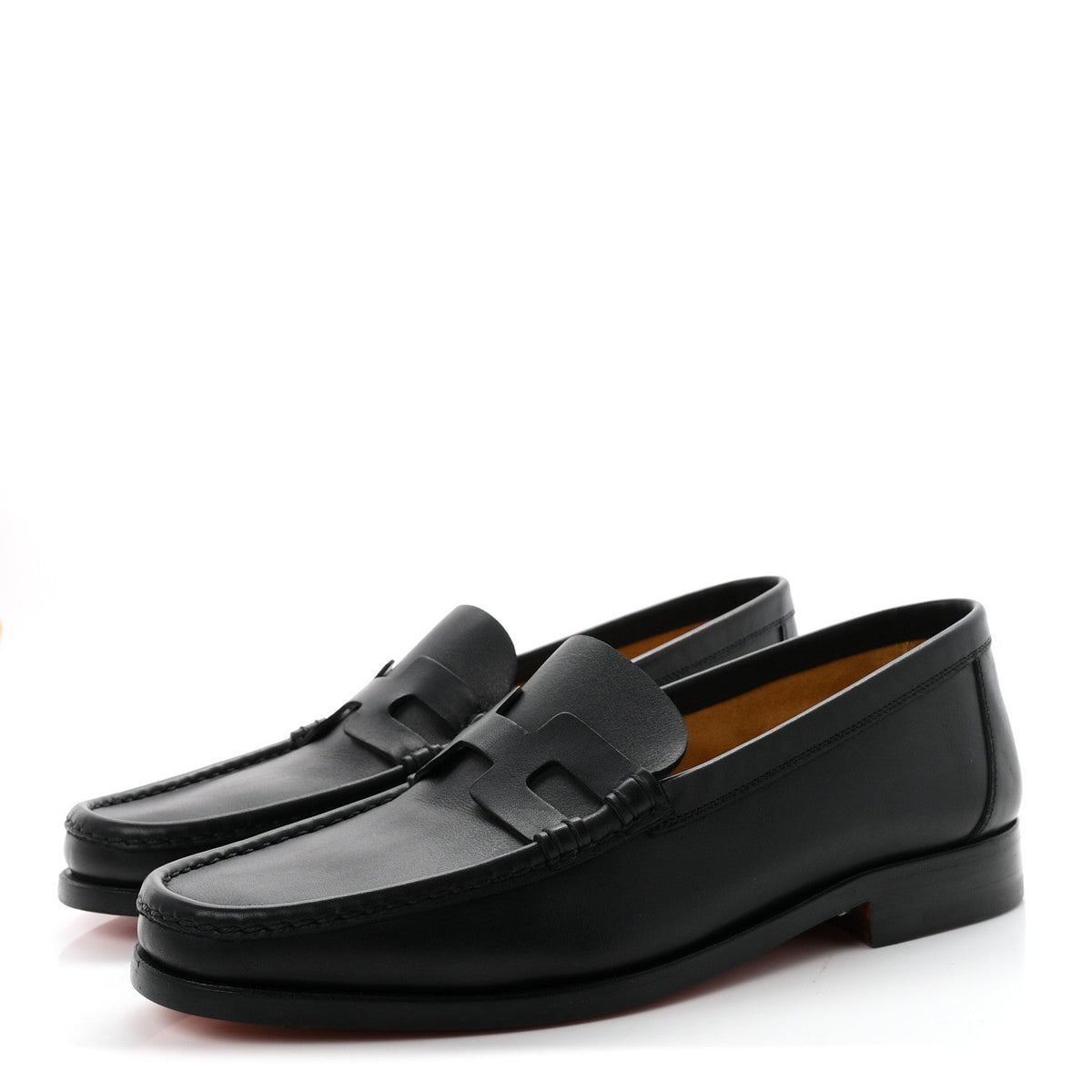Calfskin Mens Kennedy Loafers 40.5 Black