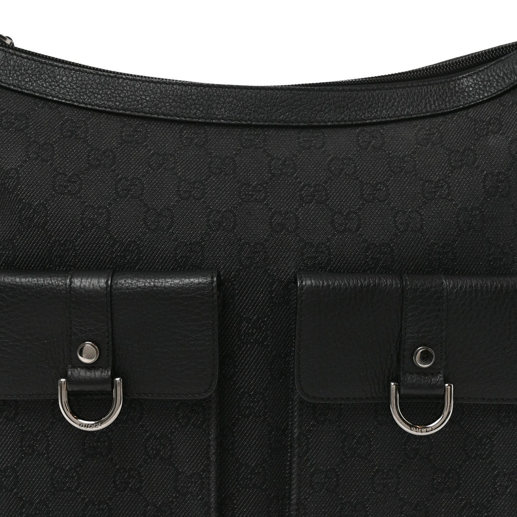Monogram Medium Abbey Pocket Hobo Tote Black