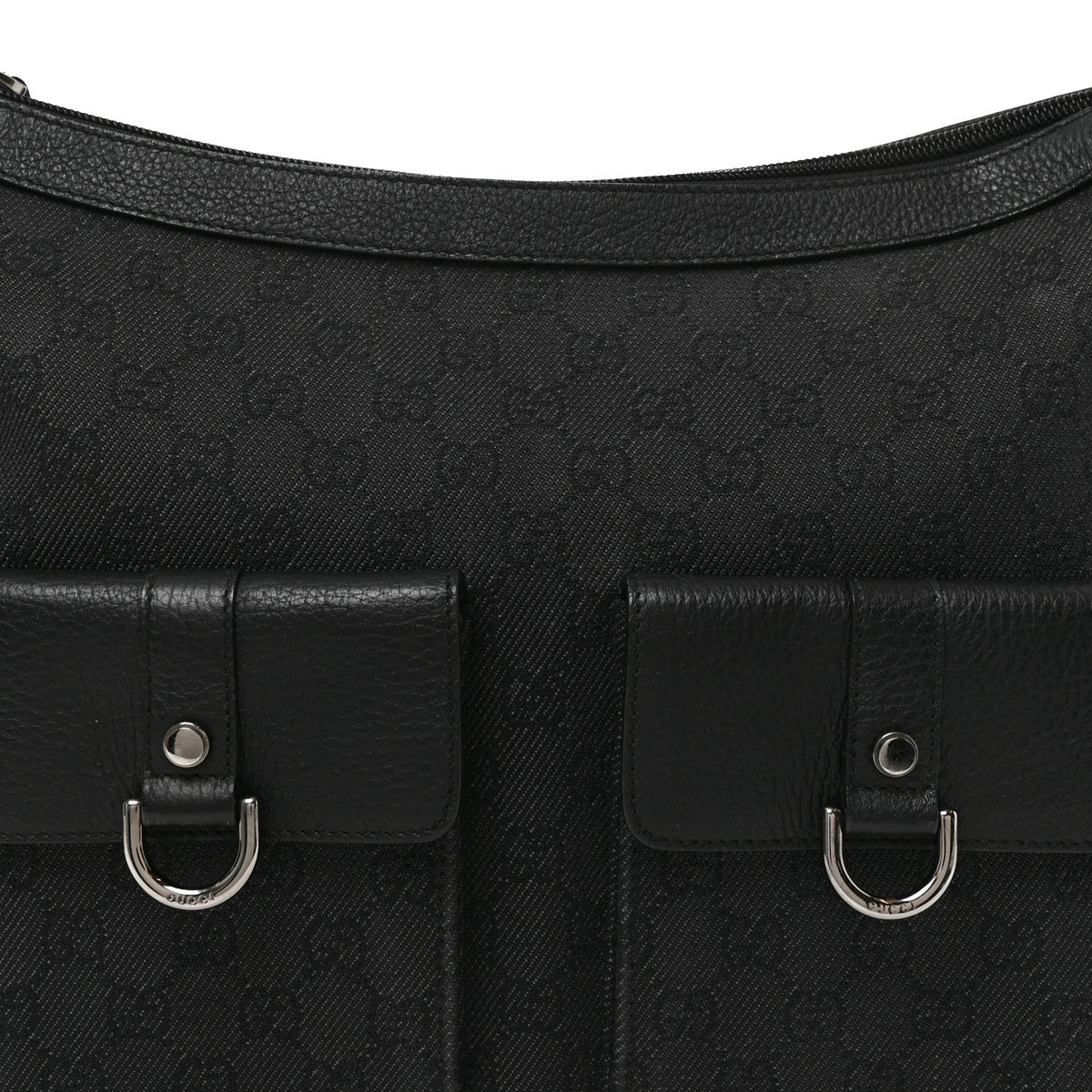 Monogram Medium Abbey Pocket Hobo Tote Black