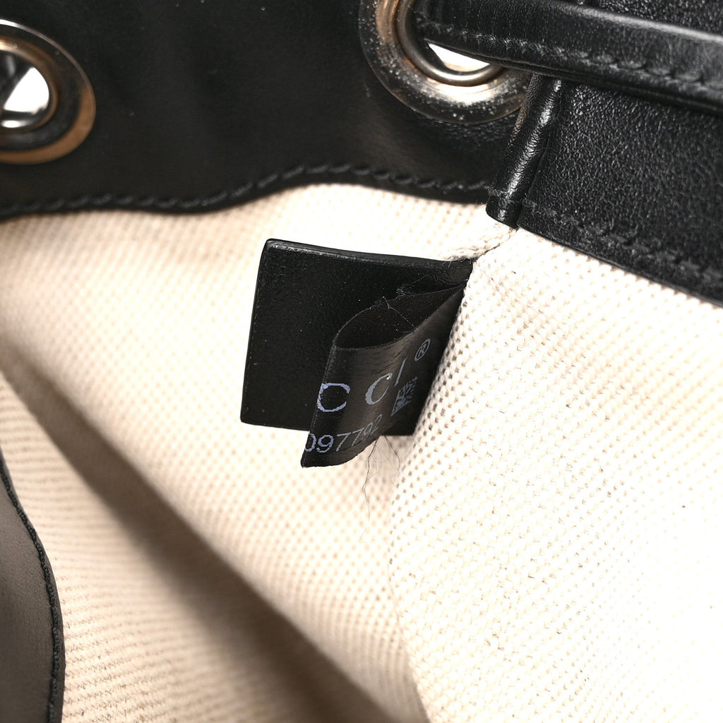 Calfskin GG Tennis Embossed Double Buckle Backpack Black