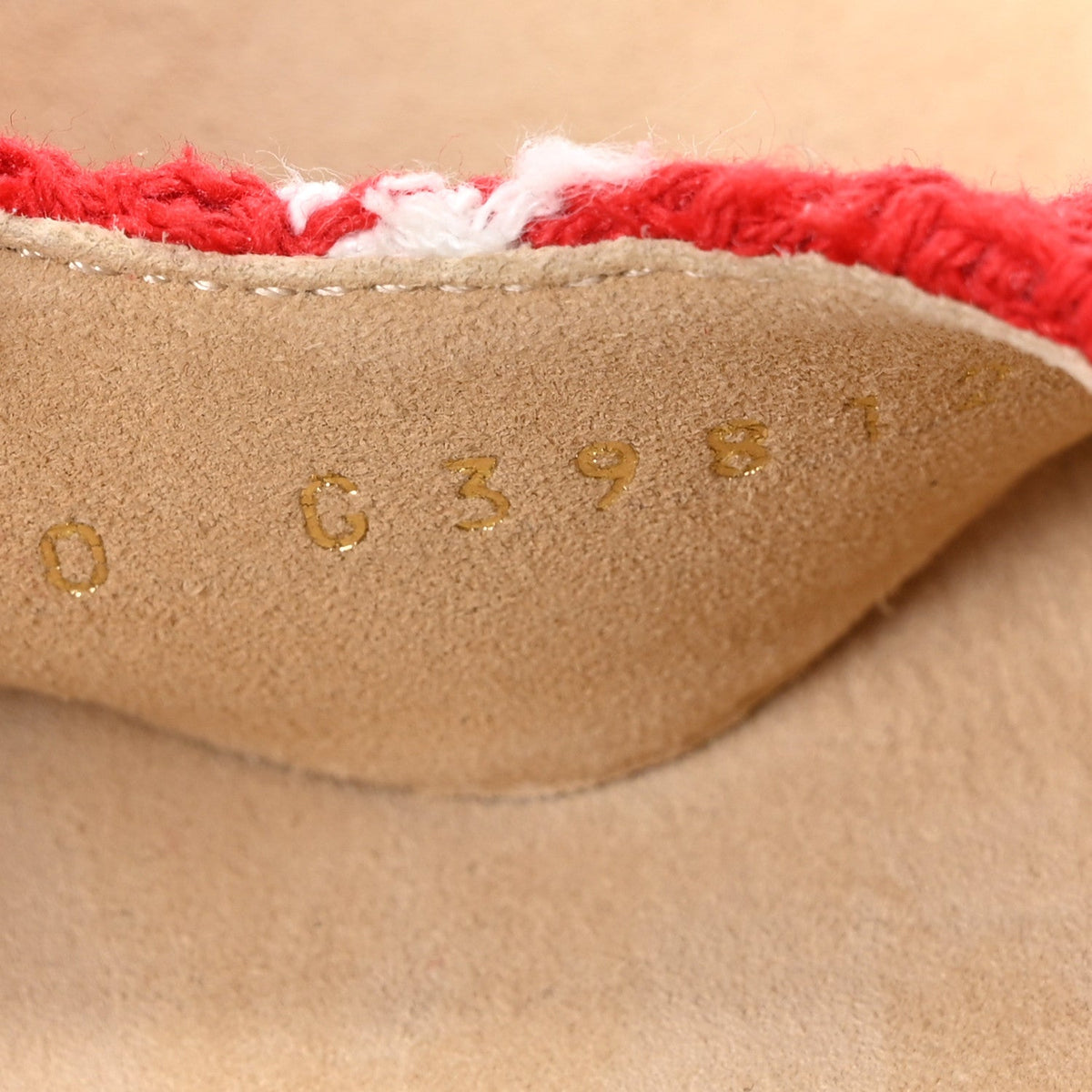 Cotton Tweed Cork CC Wedge Sandals 37 Red White