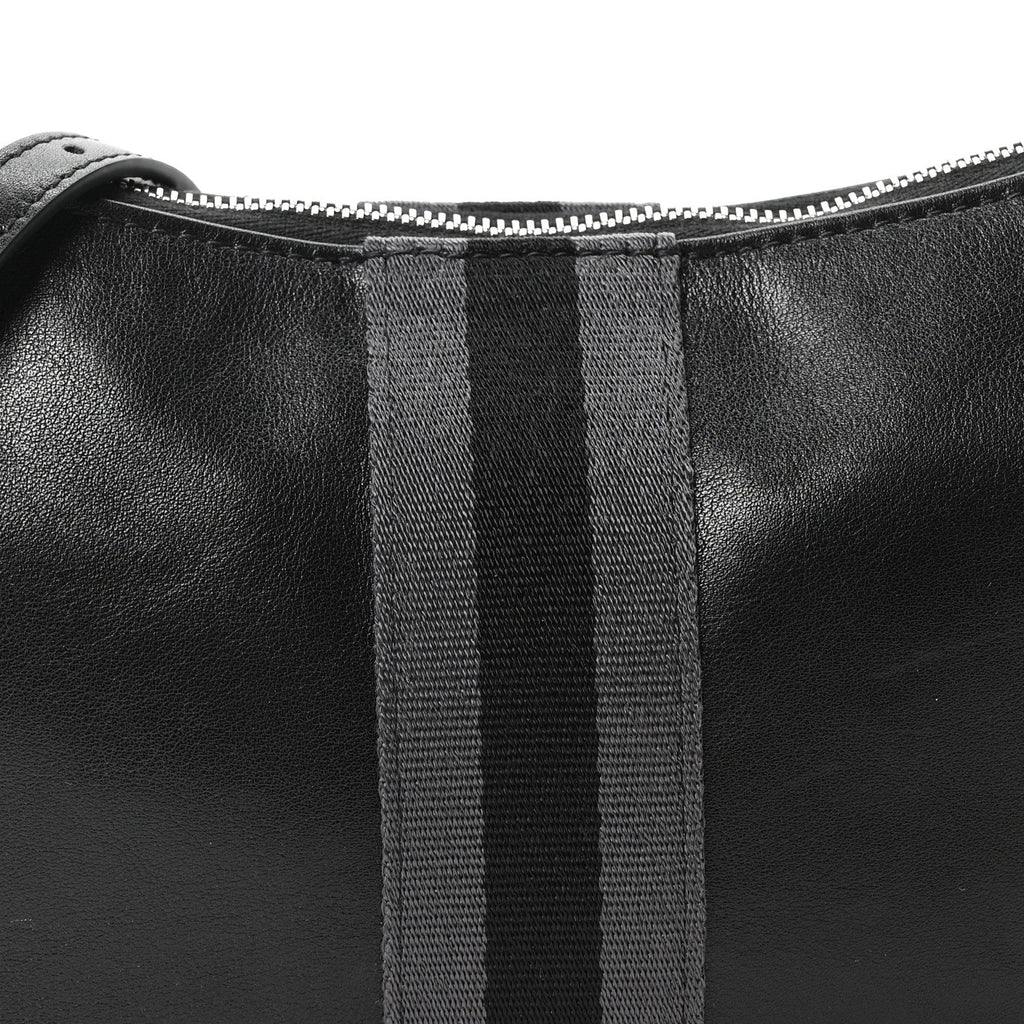 Calfskin Web Small Lunetta Crossbody Bag  Black