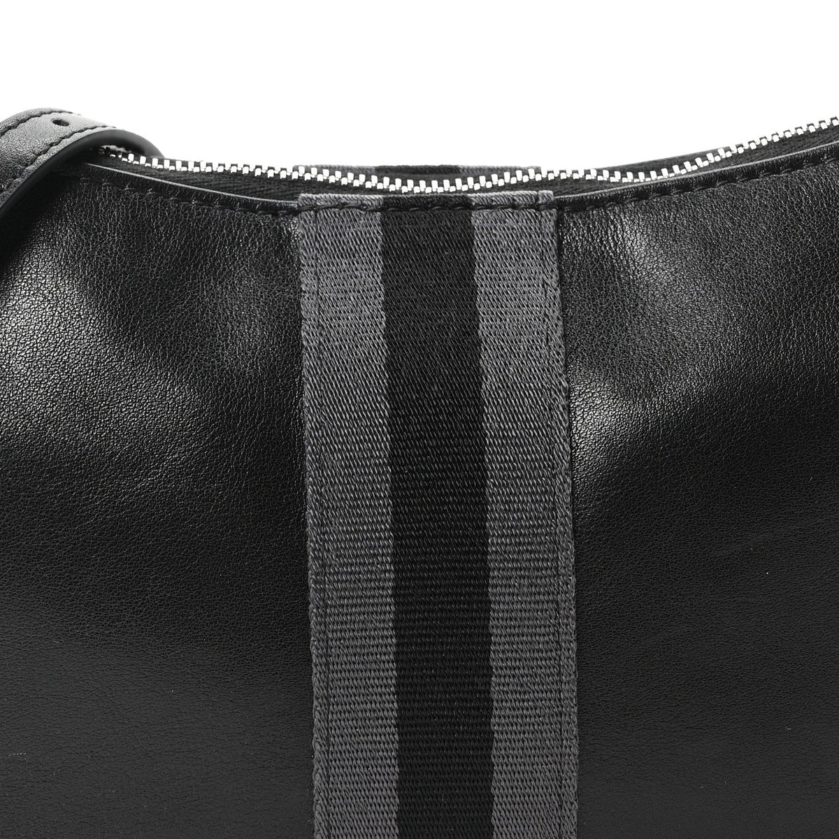 Calfskin Web Small Lunetta Crossbody Bag  Black