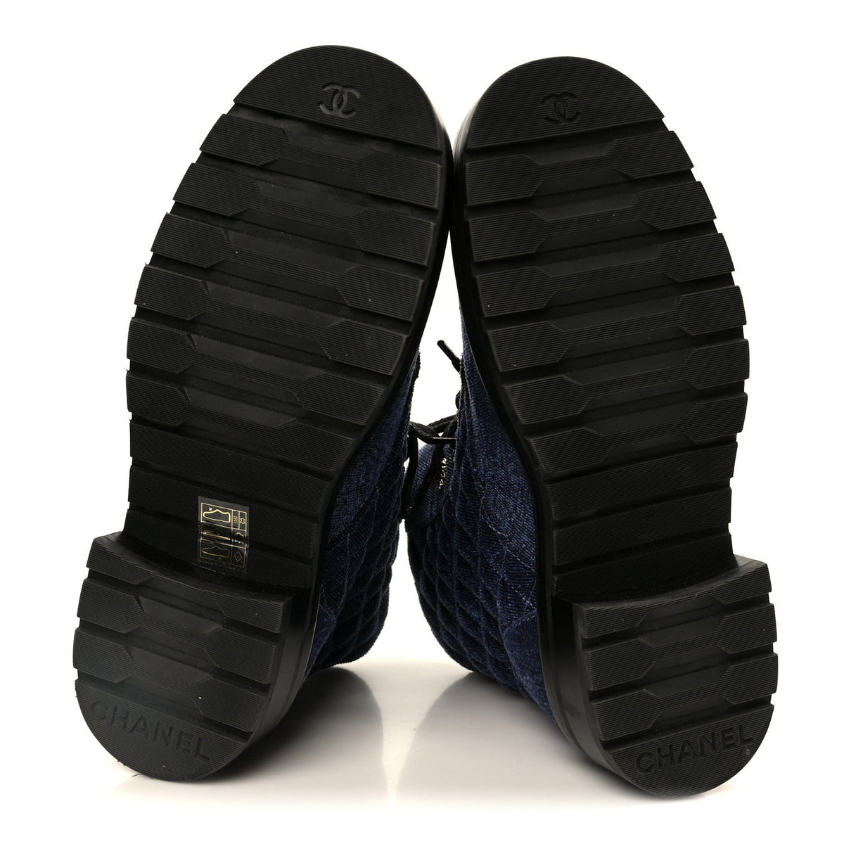 Shiny Calfskin Velvet Quilted Lace Up Combat Boots 37 Blue