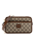 GG Supreme Monogram Azalea Calfskin Mini Retro Interlocking G Shoulder Bag Beige Ebony Brown Sugar