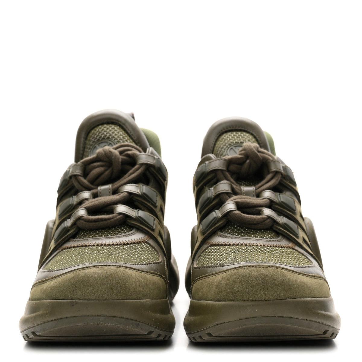 Calfskin Technical Nylon LV Archlight Sneakers 38 Green