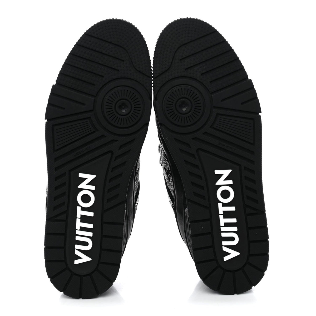 Calfskin Embossed Monogram Mens LV Trainer Sneakers 8.5 Black