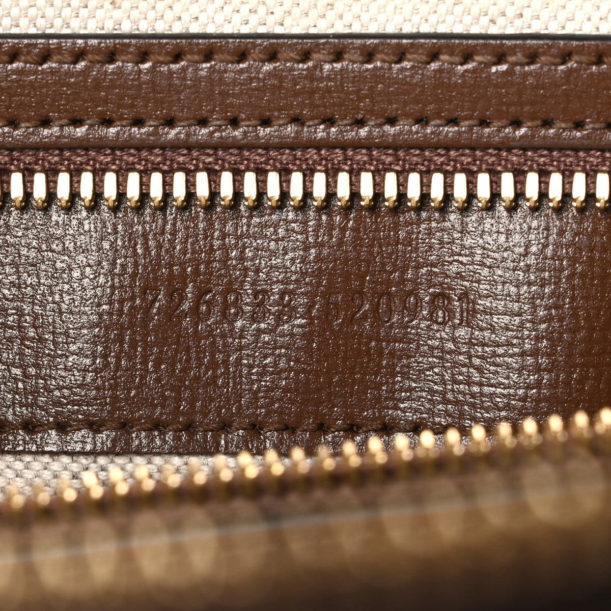 GG Supreme Monogram Azalea Calfskin Retro Interlocking G Wristlet Messenger Bag Beige Ebony Brown Sugar